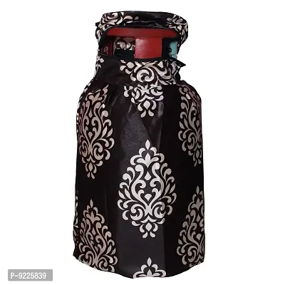 KANUSHI Industries Designer LPG Gas Cylinder Cover Set of 2Pc (2PCS+CYL-Maroon-Small-LEVS+Brown-Floral)-thumb3