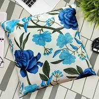 KANUSHI Industries? Decorative Cushion Covers Set of- 3 (16x16 Inches)(CC-BLUE-ROSE-3PC)-thumb1