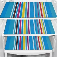 KANUSHI? PVC Fridge Multi Purpose Mats/Fridge Mats Set of 6 / Refrigerator Mats Set (COPY-FRIMAT-BLUE-LINING-DEGISN-06)-thumb1