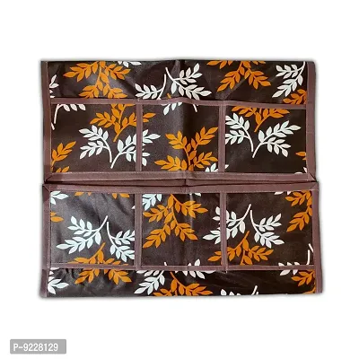 KANUSHI Industries? Fridge Covers/Refrigerator Cover (Color- Blue)(VAR-FRI-SMALL-LEAVES-BLUE-01) (VAR-FRI-Short LEAVES-BROWN-01)-thumb2