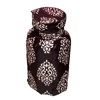 KANUSHI Industries? Cotton Leaves Design1 Piece Lpg Gas Cylinder Cover (VAR1-CYLN-FLORAL- BROWN-01)-thumb3