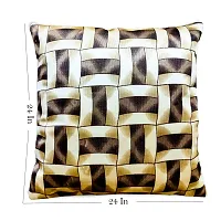 KANUSHI Industries? Reversible Decorative Cushion Covers Set of- 1 (24 X24 Inches)(CC-BROWN-GOLDEN-LINE-1PC-24X24)-thumb2