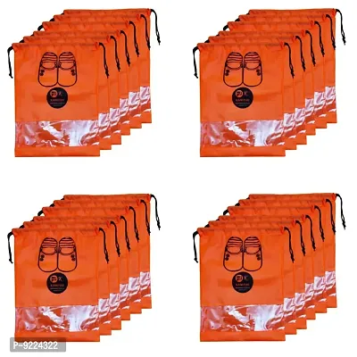 KANUSHI Industries? Transparent Shoe Pouch/Cover/Bag/Organizer, Set of 24 (Orange Color)(SC-WD-ORG-24PC)-thumb0