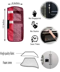 KANUSHI Industries? Washable Cotton Rose Design 1 Pc Lpg Gas Cylinder Cover+1Pc Fridge Cover/Refrigerator Cover+1 Pc Handle (CYL+FRI+1-Handle-Maroon-Box)-thumb3