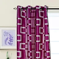 KANUSHI Industries? 2 Pieces Washable Polyster Eyelet Window Curtain Set- 5 Ft (VAR-CUR-MAROON-BOX-5FEET-2PCS)-thumb1