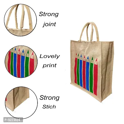 KANUSHI industries? Printed Design Jute Bag Pack of 3 (Medium Size)(JUTE-BAG-J-9-SIZE-M-3PC)-thumb5