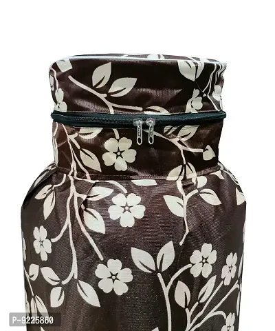 KANUSHI Industries? Cotton Leaves Design1 Piece Lpg Gas Cylinder Cover (VAR1-CYL-BROWN-RAJ-01)-thumb5