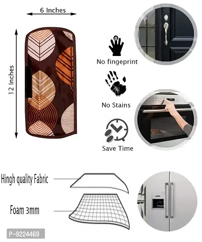 KANUSHI Industries? Multi-Purpose Refrigerator/Fridge Handle Cover/Fridge Handle/Microwave Handle Cover Cover Set (Set of 2) (VAR-FRI-HANDLE-2PC-BROWN-LONG-LEAVES)-thumb4