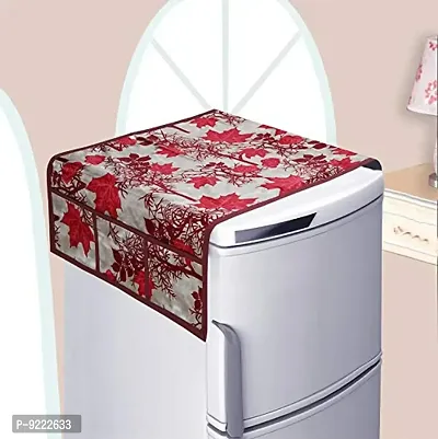 KANUSHI Industries? Fridge Cover for Top/Refrigerator Cover (Color:Maroon)-thumb2