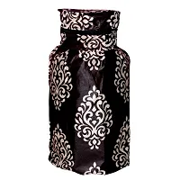 KANUSHI Industries? Cotton Leaves Design1 Piece Lpg Gas Cylinder Cover (VAR1-CYLN-FLORAL- BROWN-01)-thumb1