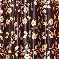 KANUSHI Industries? 1 Pieces Washable Polyster Eyelet Window Curtain Set (Curtain Brown Raj 1PC)-thumb2