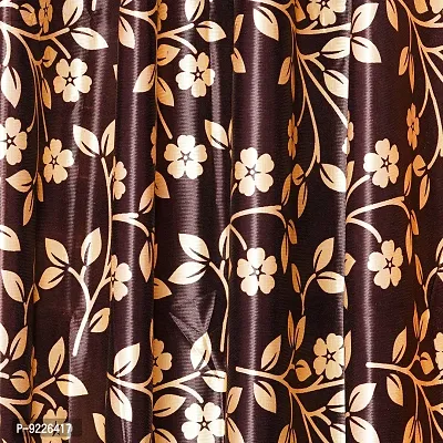 KANUSHI Industries? 1 Pieces Washable Polyster Eyelet Window Curtain Set (Curtain Brown Raj 1PC)-thumb3