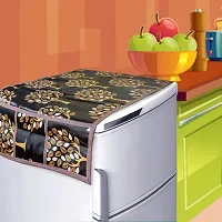 KANUSHI Industries? Fridge Cover for Top/Refrigerator Cover (Color:Brown)(FRI-BROWN-TREE-TOP-01)-thumb1