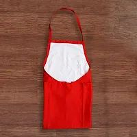 KANUSHI Industries Apron For Kitchen Waterproof With Front Pocket- Set of 2 (VAR-APRN-1-PLAINRED+1-SCL-BLACK-CHK-COOK)-thumb3