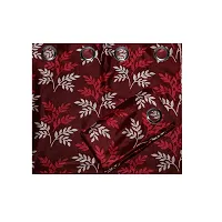 KANUSHI Industries? 2 Pieces Polyster Eyelet Window Curtain Set- 7 Ft (VAR-CUR-SMALL-LEAVES-MAROON-7FEET-2PCS)-thumb2