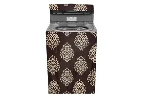 KANUSHI Industries? Floral Design Top Load Fully Automatic Washing Machine Cover (Brown) (Suitable for 6 Kg, 6.5 kg, 7 kg, 7.5 kg)-thumb1