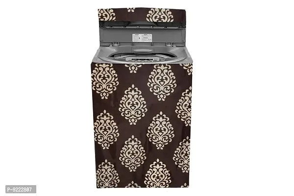 KANUSHI Industries? Floral Design Top Load Fully Automatic Washing Machine Cover (Brown) (Suitable for 6 Kg, 6.5 kg, 7 kg, 7.5 kg)-thumb2