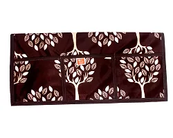 Kanushi Industries? Floral (Tree) Design Fridge Top Cover with 6 Utility Pockets (Brown Color)-thumb3