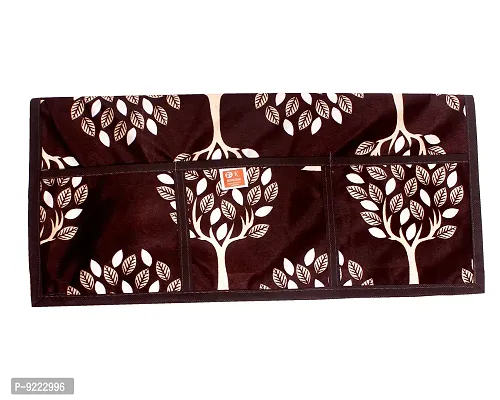 Kanushi Industries? Floral (Tree) Design Fridge Top Cover with 6 Utility Pockets (Brown Color)-thumb4