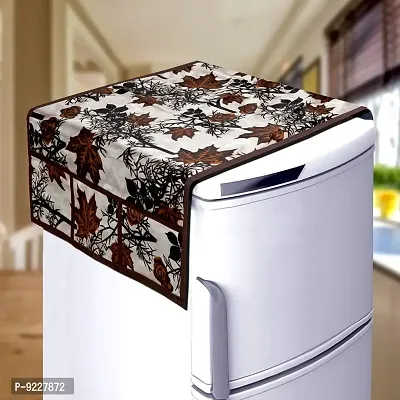 KANUSHI Industries? Fridge Covers/Refrigerator Cover+ 1 Pc Handle Cover (Color-Brown)(FRI-Brown-SHUB+1-Handle)-thumb2