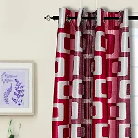 KANUSHI Industries? 1 Pieces Washable Polyster Eyelet Window Curtain Set (Curtain Maroon Box 1PC)-thumb1