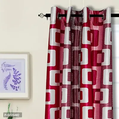 KANUSHI Industries? 1 Pieces Washable Polyster Eyelet Window Curtain Set (Curtain Maroon Box 1PC)-thumb2