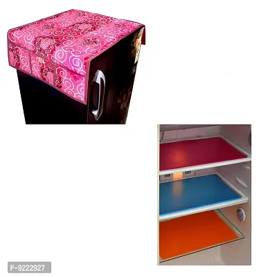 Kanushi Industries? 1 Fridge Cover for Top with Pockets/Refrigerator Covers + Fridge Mats Set of 3 / Refrigerator Mats Set