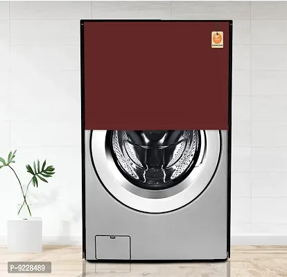 KANUSHI Industries? 100% Waterproof  Dustproof Front Load Automatic Washing Machine Cover (Suitable for 6 Kg, 6.5 kg, 7 kg, 7.5 kg)(WASMAC-WATERPROOF-MAROON-FRONT)