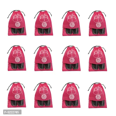 KANUSHI Industries? Shoe Pouch/Cover/Bag/Organiser Set of 12 Pink Color-thumb0