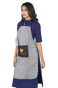 KANUSHI Industries? Apron for Kitchen Waterproof with Front Pocket(Black)(APRON-1 PC-SCL-BLACK-CHK-COOK)-thumb4