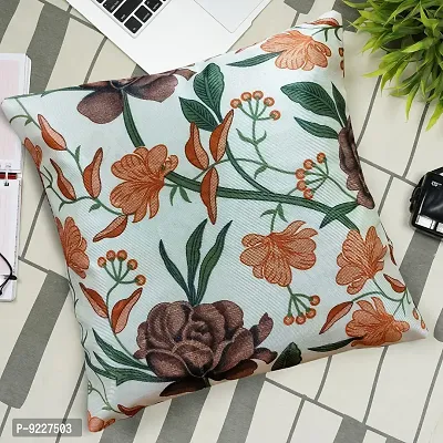 KANUSHI Industries? Reversible Decorative Cushion Covers Set of- 2 (24 X24 Inches)(CC-BROWN-ROSE-2PC-24X24)