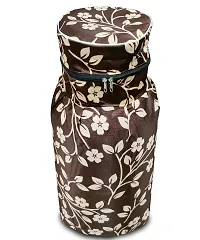 KANUSHI Industries? Cotton Leaves Design1 Piece Lpg Gas Cylinder Cover (VAR1-CYL-BROWN-RAJ-01)-thumb2