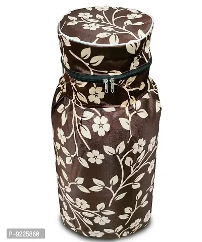 KANUSHI Industries? Cotton Leaves Design1 Piece Lpg Gas Cylinder Cover (VAR1-CYL-BROWN-RAJ-01)-thumb3