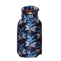 KANUSHI Industries? Cotton Leaves Design1 Piece Lpg Gas Cylinder Cover (Blue) (CYL-BLUE-SMALL-LEAVES-01)-thumb2