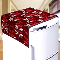 KANUSHI Industries? Fridge Covers/Refrigerator Cover + 1 Pc Microwave/Oven Cover for Top (Color- Maroon)(Copy-FRI+Micro-Maroon-Small-LEVS)-thumb1