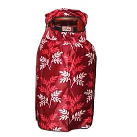 KANUSHI Industries? Washable Cotton Rose Design 1 Pc Lpg Gas Cylinder Cover+1Pc Fridge Cover/Refrigerator Cover+1 Pc Handle (CYL+FRI+1-Handle-Maroon-Small-LEVS)-thumb2