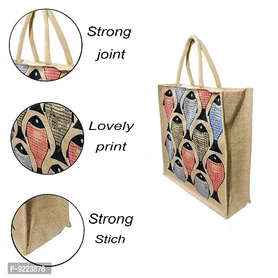KANUSHI industries? Printed Design Jute Bag Pack of 2 (Small Size)(JUTE-BAG-J-8-SIZE-S-2PC)-thumb5