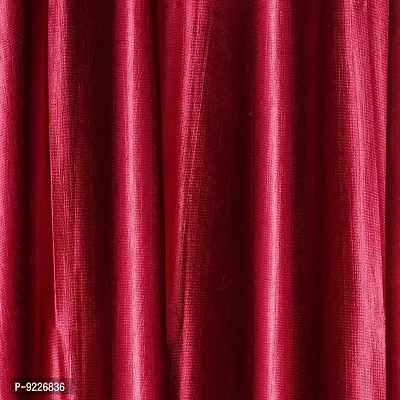 KANUSHI Industries? 2 Pieces Washable Polyster Eyelet Window Curtain Set- 7 Ft (CUR-PLAIN-MAROON-7FEET-2PCS)-thumb3