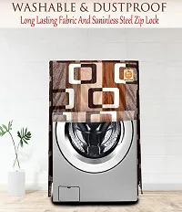 KANUSHI Industries? Washable  Dustproof Box Design Front Load Automatic Washing Machine Cover (Brown) (Suitable for 6 Kg, 6.5 kg, 7 kg, 7.5 kg)(WASMAC-BROWN-BOX-FRONT-01)-thumb1