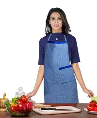 KANUSHI Industries? Apron Kitchen Waterproof with Side Pocket(Blue)(APRON-1-PC-BLUE-SCHOL-SID)-thumb1