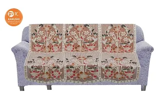 KANUSHI Industries? Floral Design 5 Seater Sofa Cover (Color :Cream)-thumb1