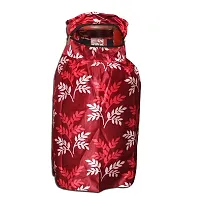 KANUSHI Industries? Cotton Leaves Design1 Piece Lpg Gas Cylinder Cover (VAR1-CYL-MAROON-SHORT-LEAVES-01)-thumb2