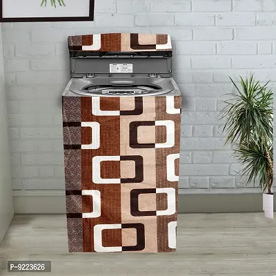 KANUSHI Industries? Washable  Dustproof Top Load Fully Automatic Washing Machine Cover (Suitable for 6 Kg, 6.5 kg, 7 kg, 7.5 kg) (Brown-Box-TOP-Load-Fully)-thumb0