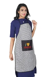 KANUSHI Industries? Apron for Kitchen Waterproof with Front Pocket(Black)(APRON-1 PC-SCL-BLACK-CHK-COOK)-thumb2