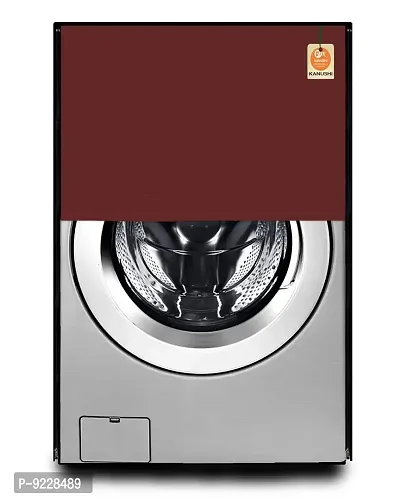 KANUSHI Industries? 100% Waterproof  Dustproof Front Load Automatic Washing Machine Cover (Suitable for 6 Kg, 6.5 kg, 7 kg, 7.5 kg)(WASMAC-WATERPROOF-MAROON-FRONT)-thumb2