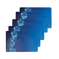 KANUSHI? PVC Fridge Multi Purpose Mats/Fridge Mats Set of 6 / Refrigerator Mats Set (COPY-FRIMAT-BLUE-FLORAL-06)-thumb3