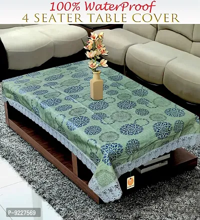 KANUSHI Industries? 100% Waterpoof  Dustproof Plastic Center Table Cover for 4 Seater(40*60-inch)(T-COVER-NW-NEW-12)-thumb2