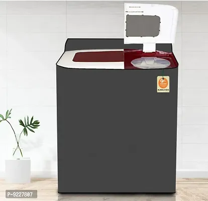 KANUSHI Industries? 100% Waterproof  Dustproof Top Load Semi Automatic Washing Machine Cover ( Suitable For 6 Kg, 6.5 kg, 7 kg, 7.5 kg) (WASMAC-WATERPROOF-GREY-SEMI)