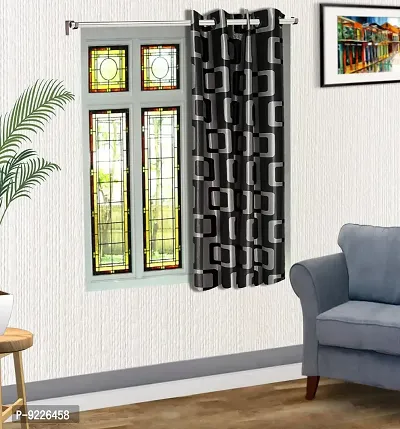 KANUSHI Industries? 1 Pieces Washable Polyster Eyelet Window Curtain Set (Curtain Black Box 1PC)