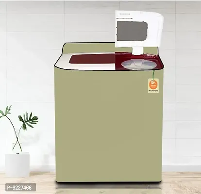 KANUSHI Industries? 100% Waterproof  Dustproof Top Load Semi Automatic Washing Machine Cover ( Suitable For 6 Kg, 6.5 kg, 7 kg, 7.5 kg) (WASMAC-WATERPROOF-KHAKI-SEMI.)-thumb0